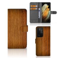 Samsung Galaxy S21 Ultra | Book Style Case | Donker Hout