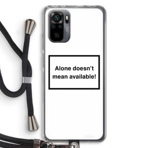 Alone: Xiaomi Redmi Note 10 Pro Transparant Hoesje met koord