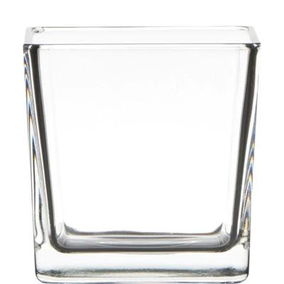 Hakbijl Glass Glazen vaas kubus 10x10x10cm