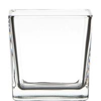 Hakbijl Glass Glazen vaas kubus 10x10x10cm