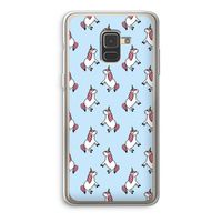 Eenhoorns overal: Samsung Galaxy A8 (2018) Transparant Hoesje
