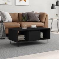 Salontafel 90x50x36,5 cm bewerkt hout zwart - thumbnail