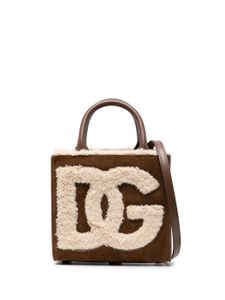 Dolce & Gabbana mini DG Daily suede tote bag - Marron