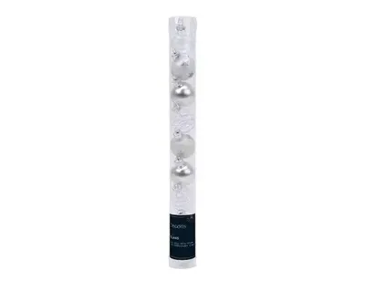 Decoris kerstbalmix glas d3cm 9st zilver