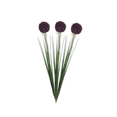 Mica Decorations Kunstbloemen - 4x stuks - Allium bol bloem - sierui - paars - 80 cm - steelbloemen