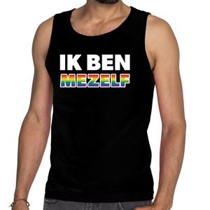 Ik ben mezelf gaypride tanktop/mouwloos shirt zwart heren