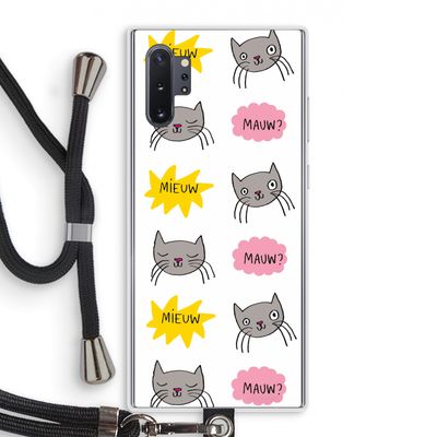 Meow: Samsung Galaxy Note 10 Plus Transparant Hoesje met koord