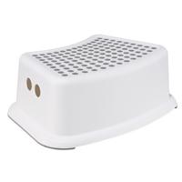 Opstapje voor kinderen - wit/grijs - 37 cm - krukje - keuken/badkamer kinderkrukje