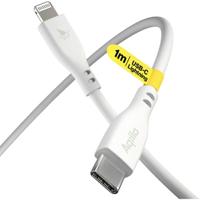 Aqiila USB-C-kabel USB 2.0 Apple Lightning stekker 1.00 m Wit AQCBPBIC3SI836