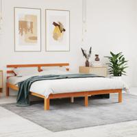 Bedframe zonder matras massief grenenhout wasbruin 150x200 cm