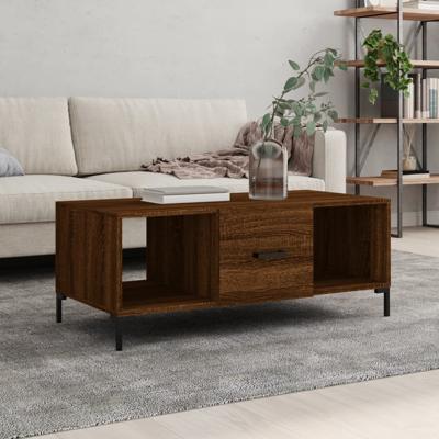 Salontafel 102x50x40 cm bewerkt hout bruin eikenkleur