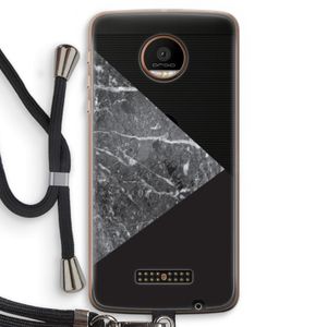 Combinatie marmer: Motorola Moto Z Force Transparant Hoesje met koord