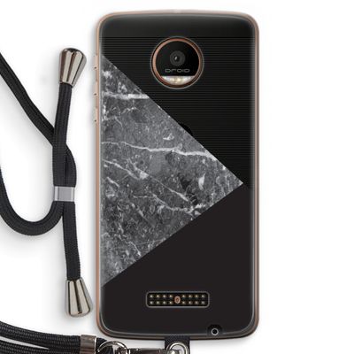 Combinatie marmer: Motorola Moto Z Force Transparant Hoesje met koord