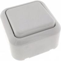 Wandcontactdoos met schakelaar - opbouw - wit - IP20 - 61 x 61 x 35 mm - WCD