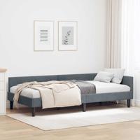 Hoekbedframe Donkergrijs 80 x 200 cm Velvet en Engineered hout