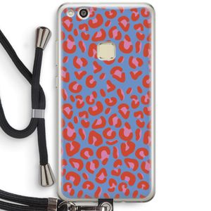 Leopard blue: Huawei Ascend P10 Lite Transparant Hoesje met koord