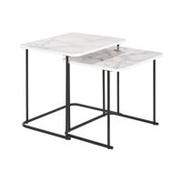 Set van 2 tafels DKD Home Decor Wit Zwart 51 x 43 x 49 cm Set van 2 tafels DKD Home Decor Wit Zwart 51 x 43 x 49 cm