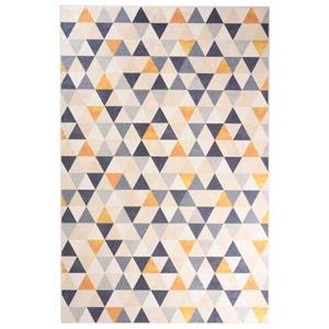 Tapeso Geometrisch vloerkleed wasbaar - Moderna blauw|geel - 200x300