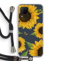Sunflower and bees: Huawei P40 Lite Transparant Hoesje met koord