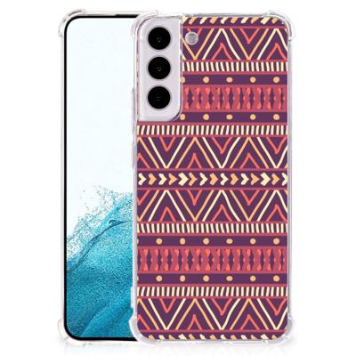 Samsung Galaxy S22 Plus Doorzichtige Silicone Hoesje Aztec Paars Samsung Galaxy S22 Plus Doorzichtige Silicone Hoesje Aztec Paars
