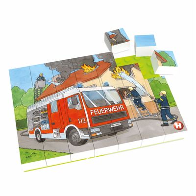Hubelino blokpuzzel brandweer, 35st.