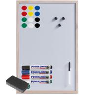 Magnetisch whiteboard/memobord - 40 x 60 cm - met Power Liner stiften - 15x magneten - en een wisser - thumbnail