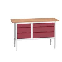 Bott Verso Verstelbare Werkbank | 1500x600x830-930mm | 6 Laden | Multiplex | RAL 3004 - 16923015.24 Bott Verso Verstelbare Werkbank | 1500x600x830-930mm | 6 Laden | Multiplex | RAL 3004 - 16923015.24
