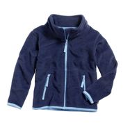 Playshoes fleece jasje uni contrast marine Maat