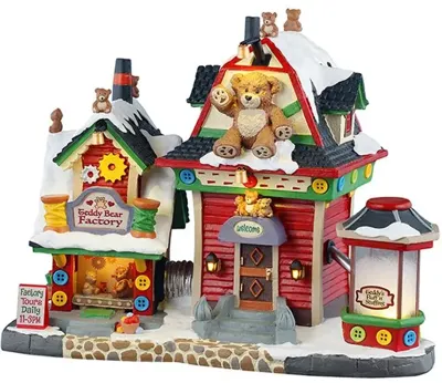 Lemax teddy bear factory verlicht kersthuisje Caddington Village 2025