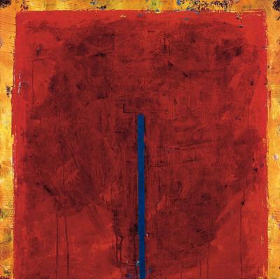 Kunstdruk Ralf Bohnenkamp - Contrasting Red 98x98cm