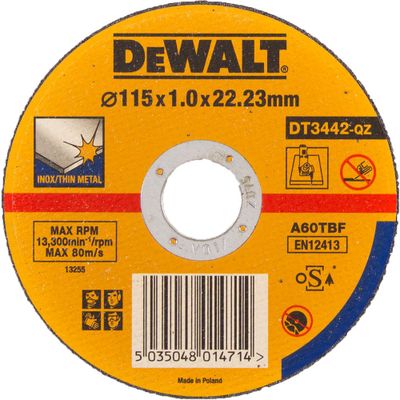 DeWalt Accessoires Extreme 2X Doorslijpschijf INOX 115 x 1 x 22,2mm - DT3442-QZ - 25 stuks - DT3442-QZ
