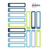 Avery Family mini naametiketten, ft 5 x 1 cm, blauw/groen, ophangbare etui met 30 etiketten - thumbnail