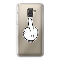 Middle finger black: Samsung Galaxy A8 (2018) Transparant Hoesje
