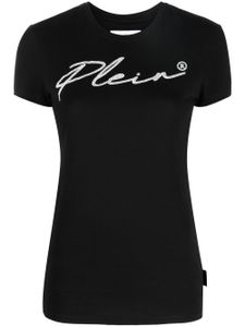 Philipp Plein t-shirt à logo strassé - Noir