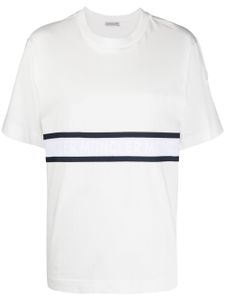 Moncler t-shirt en coton à bande logo - Blanc