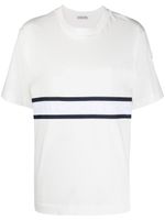 Moncler logo-stripe cotton T-shirt - Blanc