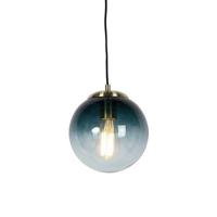 QAZQA Smart hanglamp messing met oceaanblauw glas 20 cm incl. Wifi - thumbnail