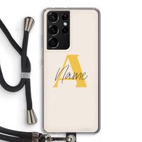 Amber Script: Samsung Galaxy S21 Ultra Transparant Hoesje met koord