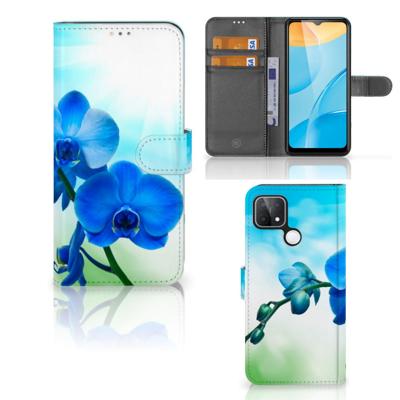 OPPO A15 Hoesje Orchidee Blauw - Cadeau voor je Moeder