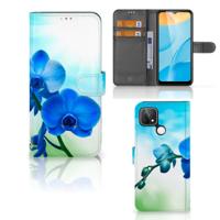 OPPO A15 Hoesje Orchidee Blauw - Cadeau voor je Moeder
