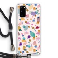 Terrazzo Memphis Pink: Samsung Galaxy S20 Transparant Hoesje met koord