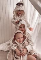 Meisjes kinderbadjas hartjes met capuchon - fleece-116