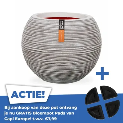 Vase ball Rib NL 62x48 ivory