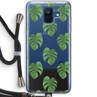 Monstera leaves: Samsung Galaxy A6 (2018) Transparant Hoesje met koord