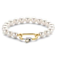TI SENTO-Milano 2961PW Armband Beads zilver-parel goudkleurig-wit 18 cm - thumbnail