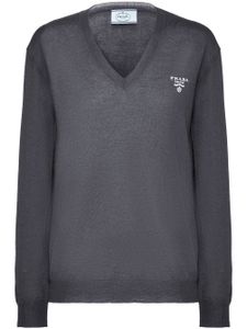 Prada pull en cachemire à col v - Gris