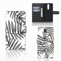Nokia 8 Hoesje Leaves Grey - thumbnail