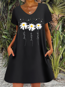 Women's Faith Hope Loose Daisy Casual Dress