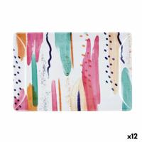 Snackdienblad Quid Acuarela Roze 30 x 20 x 2 cm (12 Stuks)