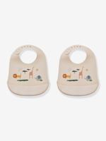 Set van 2 siliconen slabbetjes Tilda - LIEWOOD ecru